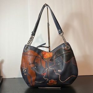 Tignanello blue genuine leather custom made purse